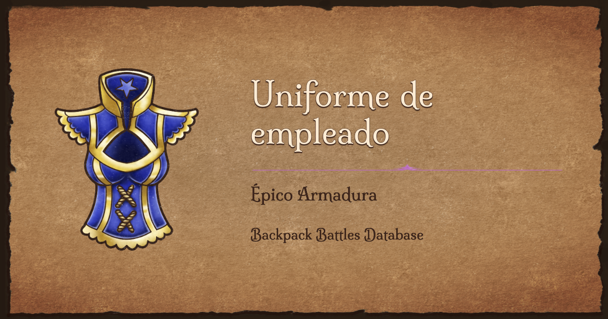 Receta de Uniforme de empleado - Backpack Battles Database